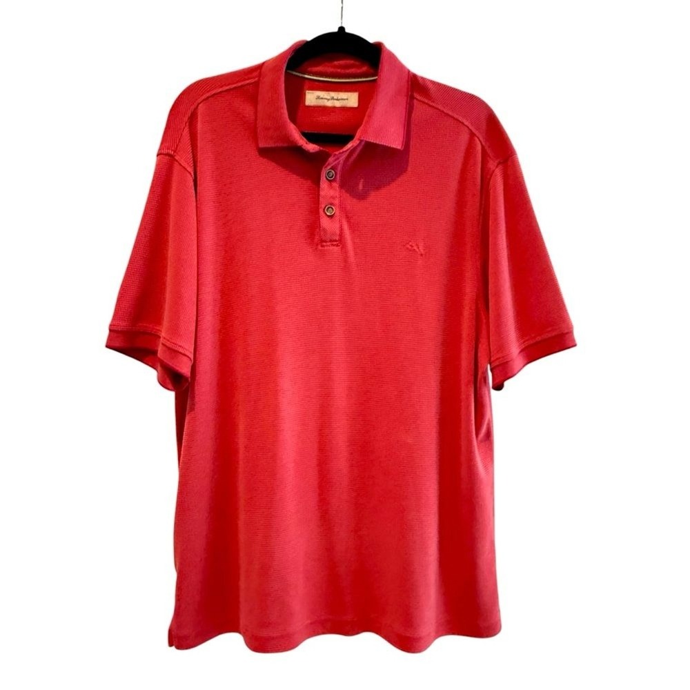 Tommy Bahama Men's Red Polo Shirt Short Sleeve‎ Casual Golf Preppy Large